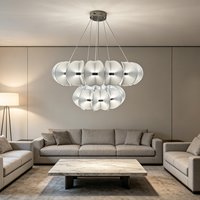 Lustre moderne en acrylique blanc Mengbo, luminaire suspendu créatif en forme de nuage LED, lumière chaude 3000K, dimmable, pour la maison/l'hôtel