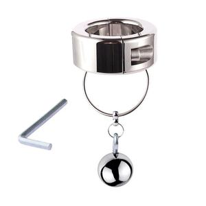 Anneau de pénis double hauteur pour hommes, dispositif de chasteté, <span class=keywords><strong>pendentif</strong></span> en boule en acier inoxydable, civière Scrotum, coq verrouillage en métal, jouets sexuels pour hommes - Product Image 2