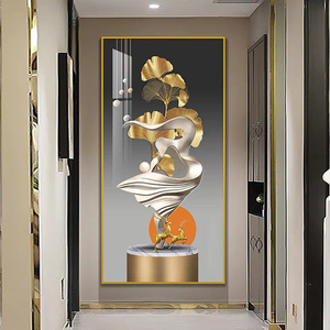 Hiện đại trừu tượng vàng hình học Áp phích in hình ảnh Bắc Âu phòng khách tường nghệ thuật khung pha lê sứ trang trí bức tranh - Product Image 4