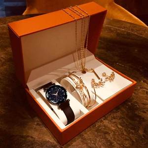 Fashion Luxury Full 6 Pcs <strong>Watch</strong> <strong>Set</strong> Diamond Necklace Earrings <strong>Set</strong> Jewelry for Women Gift - Product Image 1