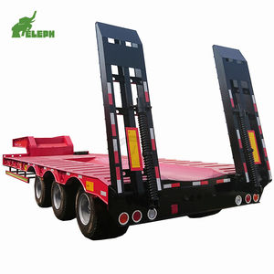 Semirremolque de Plataforma Baja de 13 Metros, Remolque Transportador de Contenedores de 40 Pies, 3 Ejes, 60 Toneladas - Product Image 1