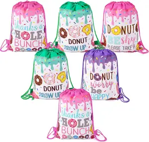 Donut Birthday Party Supplies Donut Grow Up Gift Goody Bags Drawstring Bags for Donut Theme Birthday Party Decorations Favor Set