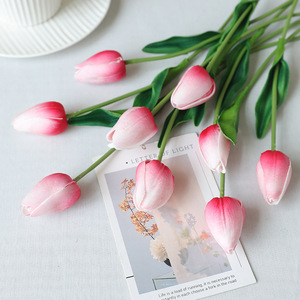 Wholesale Realistic <strong>Tulip</strong> Bouquet Bundle High Quality Soft PVC Simulation White Artificial <strong>Table</strong> Flowers - Product Image 5
