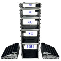 Boîtier de transport léger en plastique ABS rigide OEM 4U pour montage en rack, avec sac en filet zippé simple pour le rangement d'un amplificateur de puissance