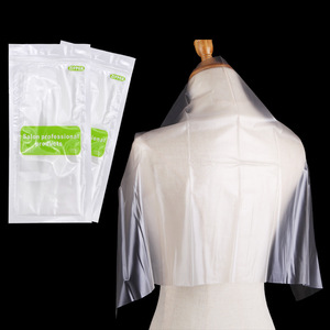 Châle en silicone blanc transparent givré 28cm x 13cm pour salon de coiffure, teinture et shampoing - Product Image 4