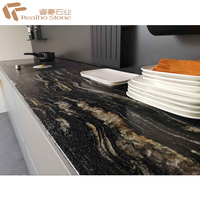 Granite noir cosmique - Design moderne, surface polie, durable et écologique, grande dalle pour usage intérieur/extérieur