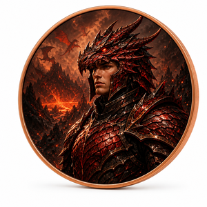 Koin Peringatan Warisan Naga - Koin Koleksi Tembaga <span class=keywords><strong>Ksatria</strong></span> Naga 40mm - Koin Seni Prajurit Berapi untuk Hadiah & Dekorasi - Product Image 2