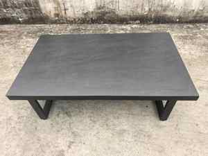 Table basse rectangulaire tendance 2025, noire avec plateau en <span class=keywords><strong>pierre</strong></span> frittée imitation marbre blanc pour l'extérieur - Product Image 5