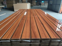 Panneau rainuré 18*1220*2440 mm en MDF mélaminé imitation bois pour panneau mural, panneau rainuré MDF, panneau d'affichage