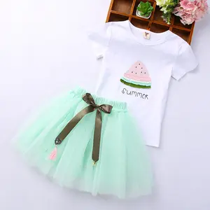 Großhandel anpassen Kinder bekleidung Sommer anzug Mid-Big Child Trendy Cotton Dressed Kleidung für Kinder