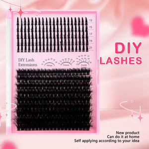 Khối lượng bán buôn Fluffy cụm <span class=keywords><strong>D</strong></span> Curl DIY cụm lông mi nhãn hiệu riêng DIY Lash phần mở rộng - Product Image 6