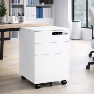 ตู้เก็บเอกสารโลหะแบบมีล้อเลื่อน 3 ลิ้นชัก พร้อมระบบล็อครหัสอิเล็กทรอนิกส์ สำหรับวางใต้โต๊ะทำงาน - Product Image 1