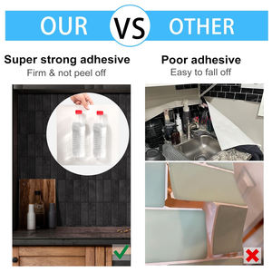 New Upgraded Trend Stacked Peel and <strong>Stick</strong> <strong>Tiles</strong> for Bathroom Do It Yourself Self Adhesive <strong>Black</strong> Matt Surface Vinyl <strong>Tile</strong> - Product Image 5