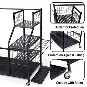 Almacenamiento de bolsas de golf Organizador de garaje Soporte Estante de equipo de golf con ruedas, estante de almacenamiento adicional para palos de golf - Product Image 5