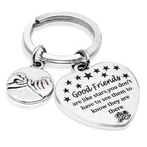 Porte-clés personnalisé avec inscription, porte-clés pour bon ami, porte-clés en acier inoxydable avec inscription 'Main dans la main', cœur - Product Image 5