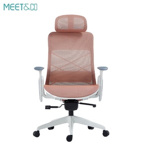 Silla de Oficina Ergonómica Moderna Ejecutiva con Respaldo Alto de Malla, Soporte Lumbar y Reposacabezas Ajustable, Estructura Beige, Descuento por Volumen - Product Image 3