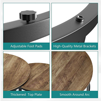 Tables d'appoint empilables Ensemble de 2 tables d'appoint robustes et faciles à assembler pour table basse ronde industrielle de salon