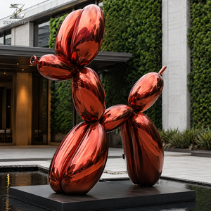 Sculpture de chien <span class=keywords><strong>ballon</strong></span> en acier inoxydable bleu, poli miroir, électroplaqué, pour hôtel, complexe hôtelier, jardin, place publique et décoration extérieure - Product Image 4