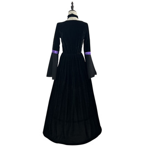Witch Costume Purple Velvet Dress With Hat Halloween Cosplay Outfit Adult Women's Party Costume - Product Image 4