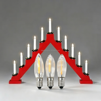 Ampoule LED à filament en verre rayé E10, AC8-55V, large plage de tension, remplacement pour guirlande lumineuse de Noël intérieure/extérieure