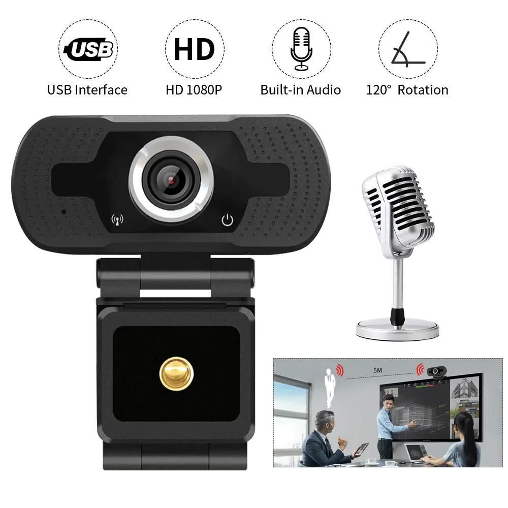 Usb Webcam 1080P Hd 2 Megapixel Pc Camera Met Absorptie Microfoon Microfoon Voor Skype Voor Android Tv Draaibaar Computer camera