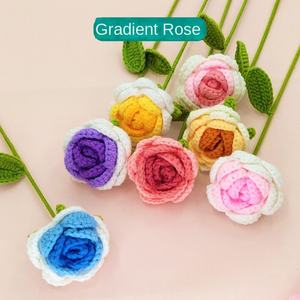 باقة زهور صناعية أنيقة مصنوعة يدويًا من الصوف المحبوك، زينة دائمة صديقة للبيئة - Product Image 3