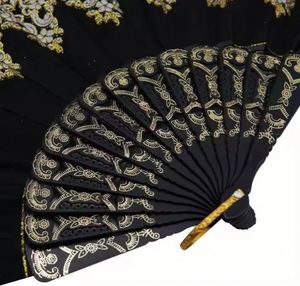 Abanicos Plegables de Plástico Pintados Tradicionales con Diseño de Encaje Tallado, Estilo Artesanal para Bodas, Bailes, Fiestas y Festivales, con Motivos de Ángeles y Animales - Product Image 3