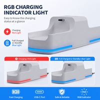 Station de charge double rapide pour manettes PS5, support de charge double avec indicateur LED, accessoires de jeu
