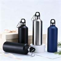 MEODO Bouteille d'eau isotherme sport en acier inoxydable SUS304 à double paroi de haute qualité avec mousqueton 500ml