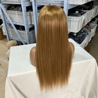 Perruque Lace Front sans colle, prête à porter, en cheveux naturels blond miel, lisse, avec nœuds pré-décolorés, longue et droite pour femmes