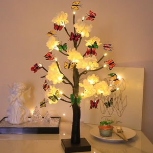 2025 Longstar Manufacturing 45cm Décorations de Noël en <span class=keywords><strong>bouleau</strong></span> avec lumières blanches chaudes et papillons pour les fêtes de vacances - Product Image 1