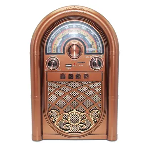 Retro Wooden Door Shape Home am fm sw Radio Vintage Rechargeable Broadcasting Equipment High Reception Radio with BT usb TF card