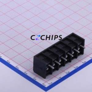 JL762-76206BA1 Barrier Terminal Block Through hole Component (THT),P=7.62mm Connector Three Sides 7.62mm 1x6P Straight Pin - Product Image 2