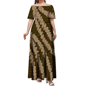 Venta Directa al por Mayor, Vestido Plisado de Manga Corta con Diseño de Patrón Samoano Malu, Talla Grande 7XL, Estilo Casual de Negocios - Product Image 3