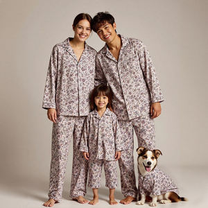 Pyjamas d'été de luxe Joymay pour chiens, vêtements de famille très vendus dans le même style avec maman et papa, spandex confortable en fibre de bambou pour chiens - Product Image 2
