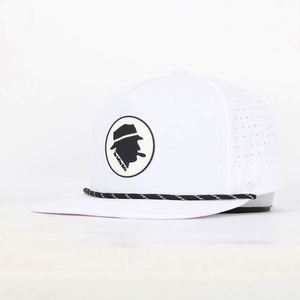 Gorra Snapback Unisex de 5 Paneles Personalizada BSCI, Impermeable, de Mezclilla, con Logotipo de Lazos de Animales, Orificios Cortados con Láser, Cuerda, Informal, para Exteriores, de Lona y Pana - Product Image 1