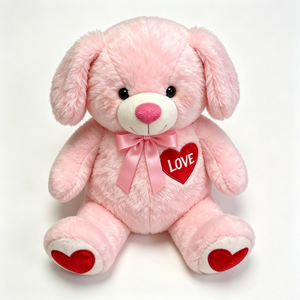 Peluche de cachorro rosa personalizado, peluche de perro rosa, peluche de cachorro de amor, peluche de perro de San Valentín, lindo peluche de perro rosa - Product Image 3