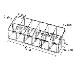 12 Space <b>Clear</b> Acrylic Lipstick Organizer Durable Cosmetic Storage Holder for Lipstick Lip <b>Gloss</b> Display - Product Image 1