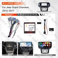 Autoradio multimédia DVD pour voiture, kit de cadre de tableau de bord 12,3 pouces pour Jeep Grand Cherokee 2014-2017, lecteur audio pour véhicule avec CarPlay