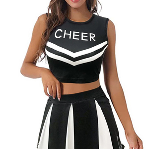 ชุดเชียร์ลีดเดอร์ผู้ใหญ่สำหรับผู้หญิง ชุดคอสเพลย์ฟุตบอล ชุดแฟนซีฮาโลวีน ผ้าโพลีเอสเตอร์ 100% พิมพ์ลายดิจิทัล น้ำหนักผ้า 160 กรัม - Product Image 1