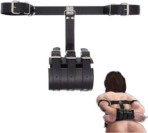 <span class=keywords><strong>BDSM</strong></span> <span class=keywords><strong>Bondage</strong></span> Leder Rücken-Handschellen Set Sklaven Fixierte Haltung Erwachsenenspiele Sexspielzeug - Product Image 1