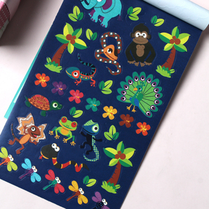 Livre d'autocollants pour enfants « Contes de la jungle » de 206 pièces - Autocollants animaux de la savane autocollants pour scrapbooking et récompenses scolaires - Product Image 6