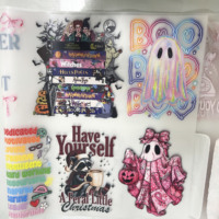 Transferts thermiques DTF prêts à poser, à décoller à chaud ou à froid, avec motifs personnalisés Halloween Ghost Boo-jee pour T-shirts, sweats à capuche et sacs