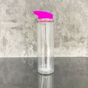 Reusable Portable Pre Drilled Transparent 10oz Kids Sippy Snow Globe Water <b>Bottle</b> <b>With</b> Strap <b>Flip</b> <b>Top</b> Lid for Uv Dtf Wraps - Product Image 3