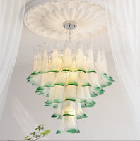 Lustre en verre de Murano français moderne et coloré à 5 niveaux pour salon