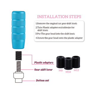 Pommeau de Levier de Vitesses Universel en Alliage d'Aluminium Bleu Dépoli, Tête de Levier de Vitesse de 8 cm de Long pour Remplacement de Voiture - Product Image 3