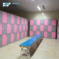 TOPPLA T-382M Casiers électroniques en plastique ABS à 3 portes, démontables, avec serrure à combinaison et RFID, pour parcs d'attractions, clubs et gymnases
