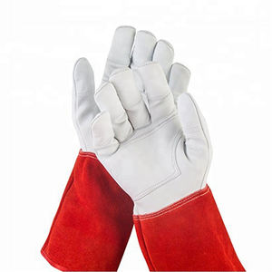 Guantes de soldadura de cuero dividido de vaca, guantes protectores de seguridad Industrial, guantes de soldador, guantes de cuero de mano larga de invierno - Product Image 3