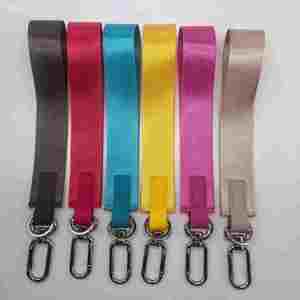 Wholesale Promotional Jacquard Logo Keychain Custom Polyester Nylon Woven Fabric Metal <b>Key</b> Chains Wrist Strap <b>Lanyard</b> <b>for</b> Phone - Product Image 4