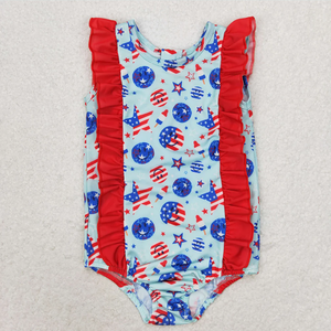 Trajes de baño para bebés, niñas y niños, 4 de julio, Smile Sibling Trunks - Product Image 2